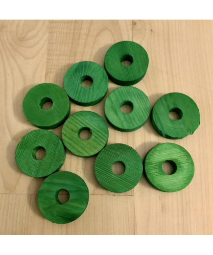 Parrot-Supplies Green Coloured Wood Discs Parrot Toy Parts Pack Of 10